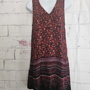 Charming Charlie Sleeveless Shift Dress Size Small Multicolor Floral Soft Rayon